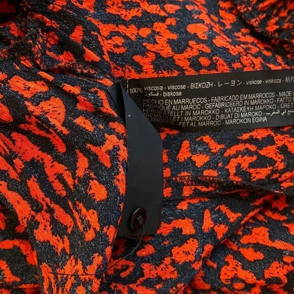 Zara Premium Denim Cheetah Leopard Dress Viscose Loose Medium M - Picture 4 of 9